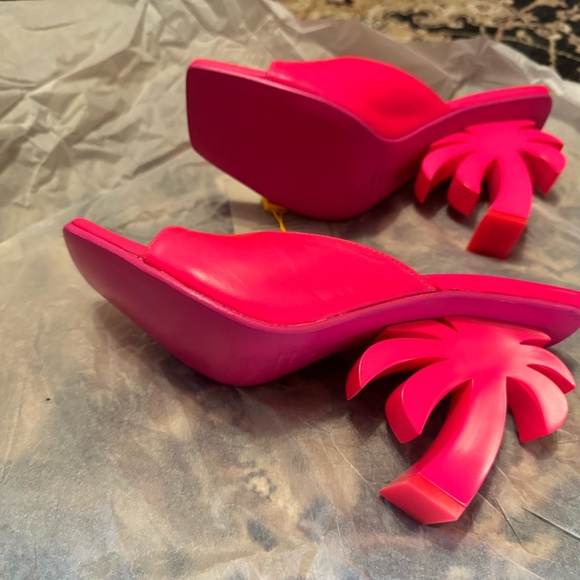 Neon pink Palm Angels Palm heel mule size 36 (US 6) with 4 inch heel - Picture 2 of 4